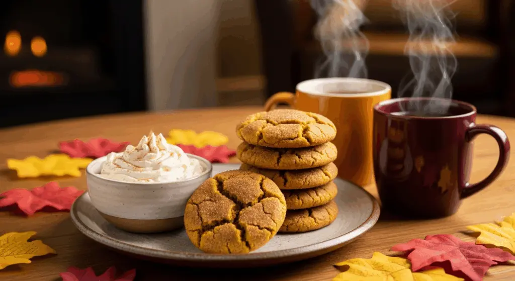 Brown Butter Pumpkin Snickerdoodle Cookies 8 Served pumpkin snickerdoodle cookies with cider