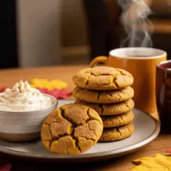 Served pumpkin snickerdoodle cookies with cider