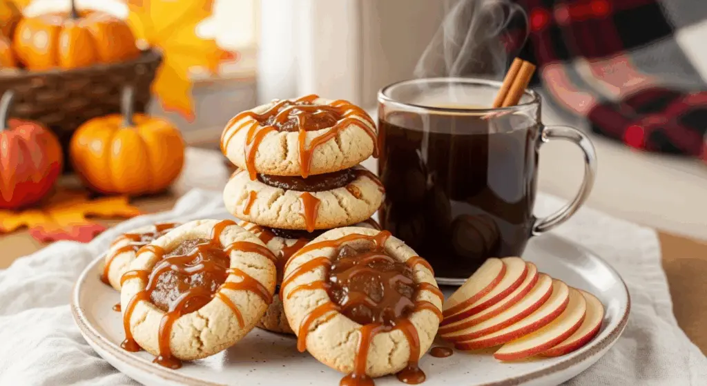 Apple Pie Thumbprint Cookies Recipe 8 served apple pie thumbprint cookies with cider