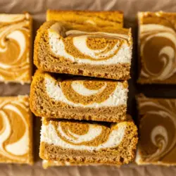 Swirled Cheesecake Pumpkin Bars Recipe 2 Recipe card image of swirled cheesecake pumpkin bars