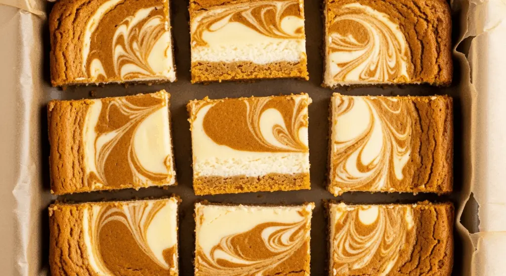 Swirled Cheesecake Pumpkin Bars Recipe 6 Baked Swirled Pumpkin Cheesecake Bars
