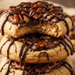 Maple Pecan Pie Cookies Recipe 3 Maple pecan pie cookie broken open to show filling