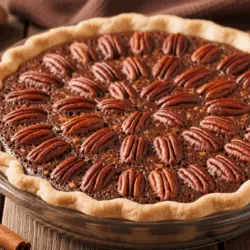 freshly baked chocolate pecan pie
