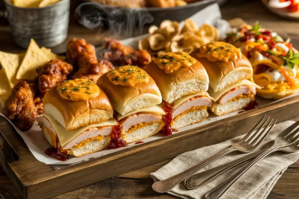 Game-day Hawaiian roll turkey sliders tray