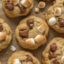 Pumpkin S'mores Cookies Recipe 3 Pumpkin s'mores cookies recipe card image