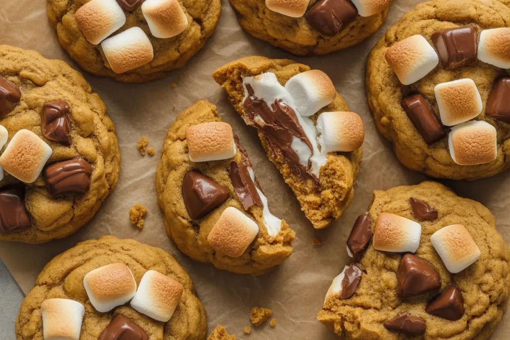 Pumpkin S'mores Cookies Recipe 8 Gooey pumpkin s'mores cookies