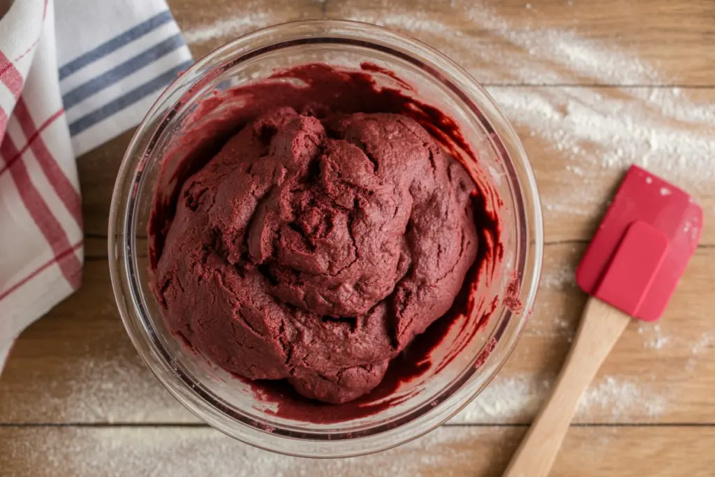 Red Velvet Snowball Cookies - Christmas Cookies Recipe 6 Red velvet snowball cookies dough
