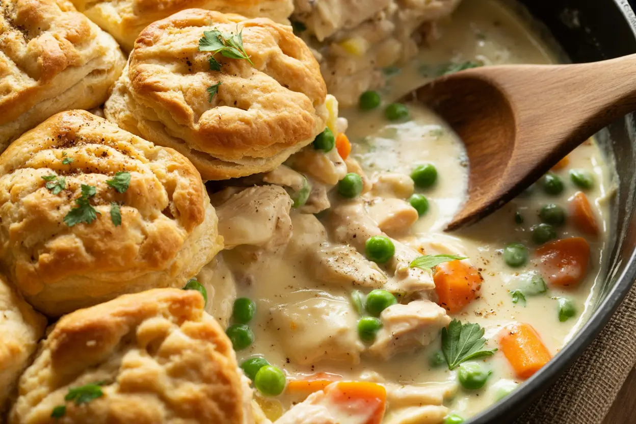 Chicken Pot Pie with Biscuits