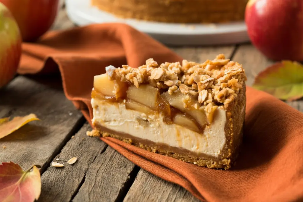 Slice of Apple pie cheesecake