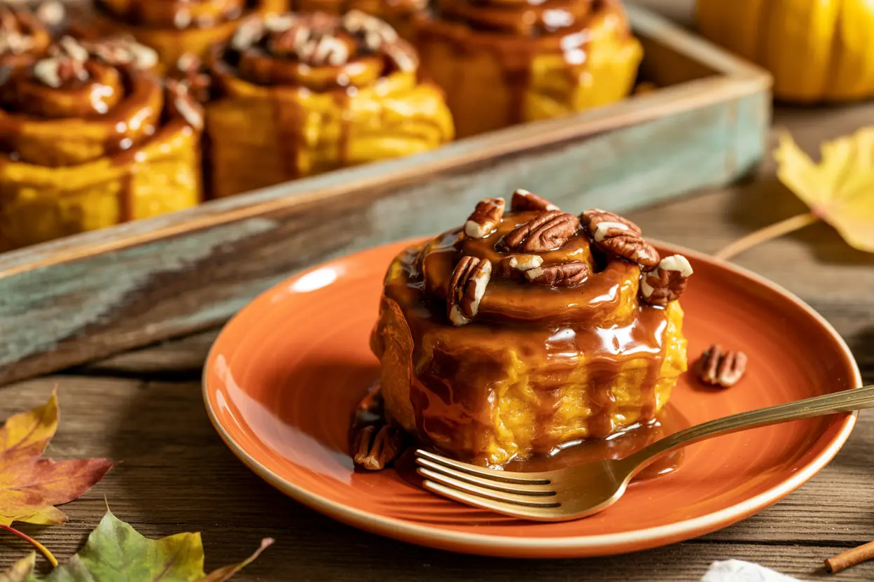 Pumpkin Caramel Sticky Buns Recipe