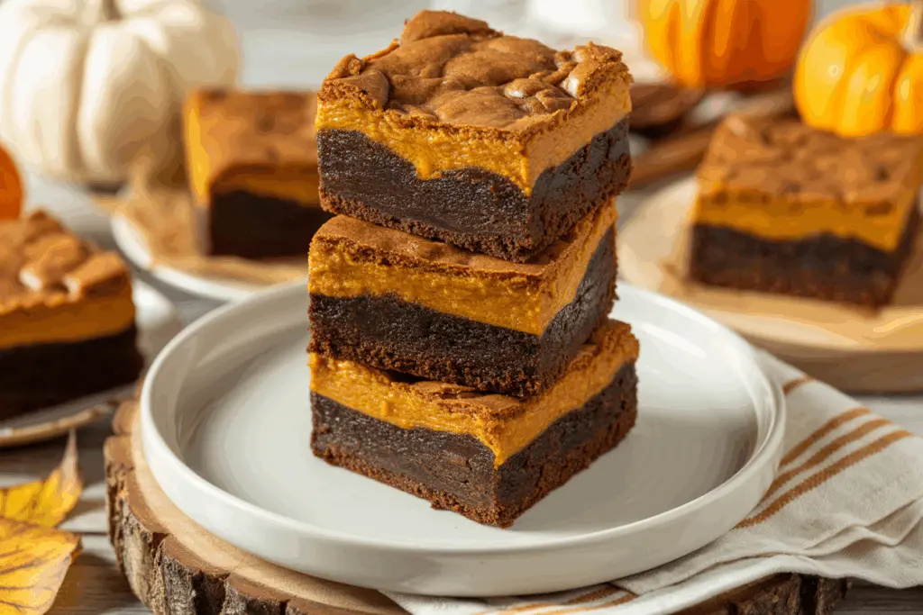 Chocolate Pumpkin Cheesecake Bars recipe