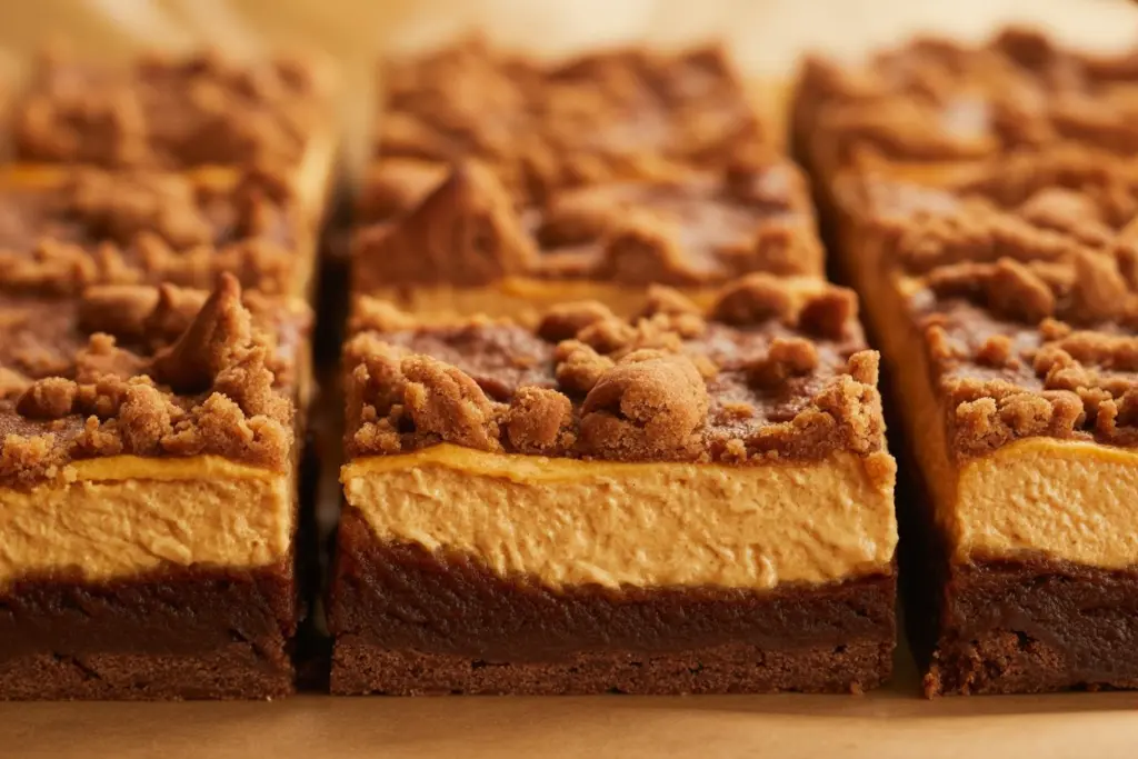 Chocolate Pumpkin Cheesecake Bars Recipe 7 freshly baked chocolate pumpkin cheesecake