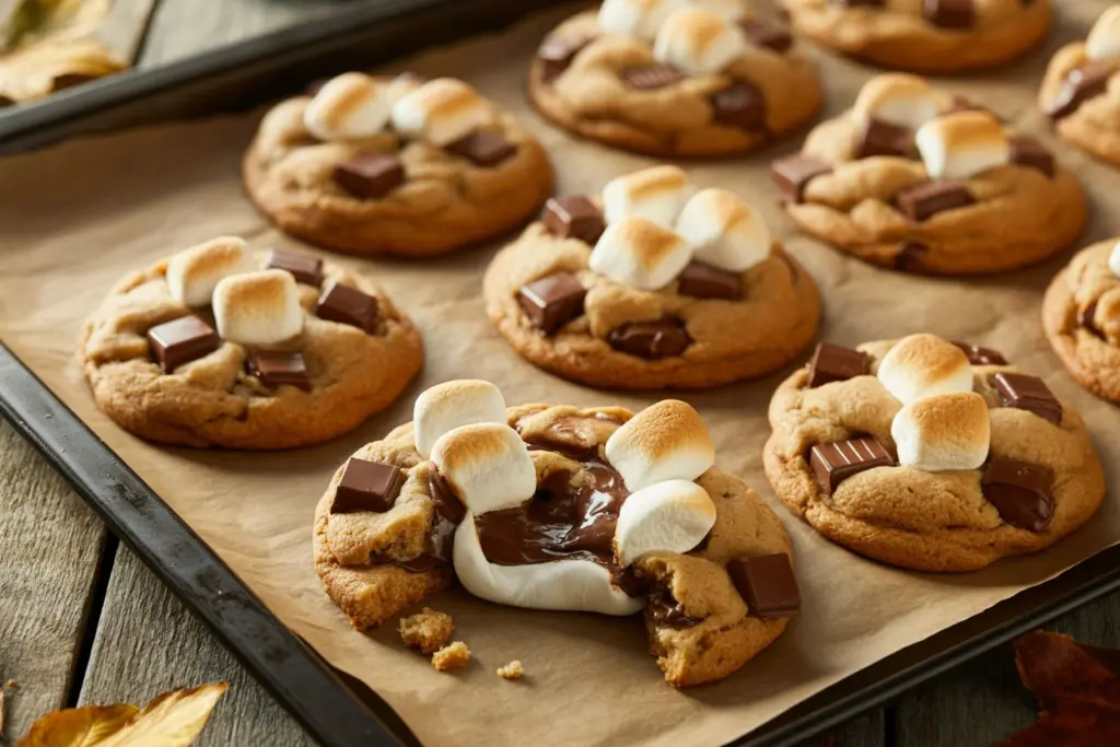 Pumpkin S'mores Cookies Recipe 7 Freshly baked Pumpkin S'Mores Cookies