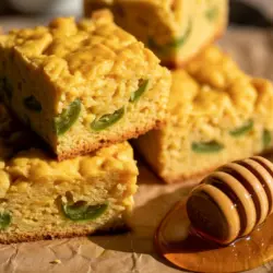 Jalapeño cornbread recipe card image with slices