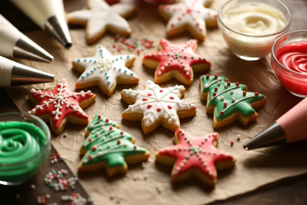 Christmas Cookies Recipe (Sugar Cookies) 9 Decorating sugar cookies with icing