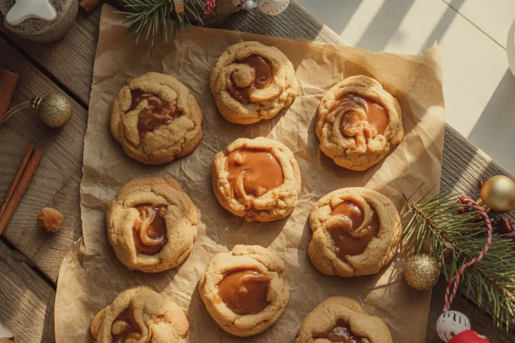 Caramel Stuffed Cookies for Christmas