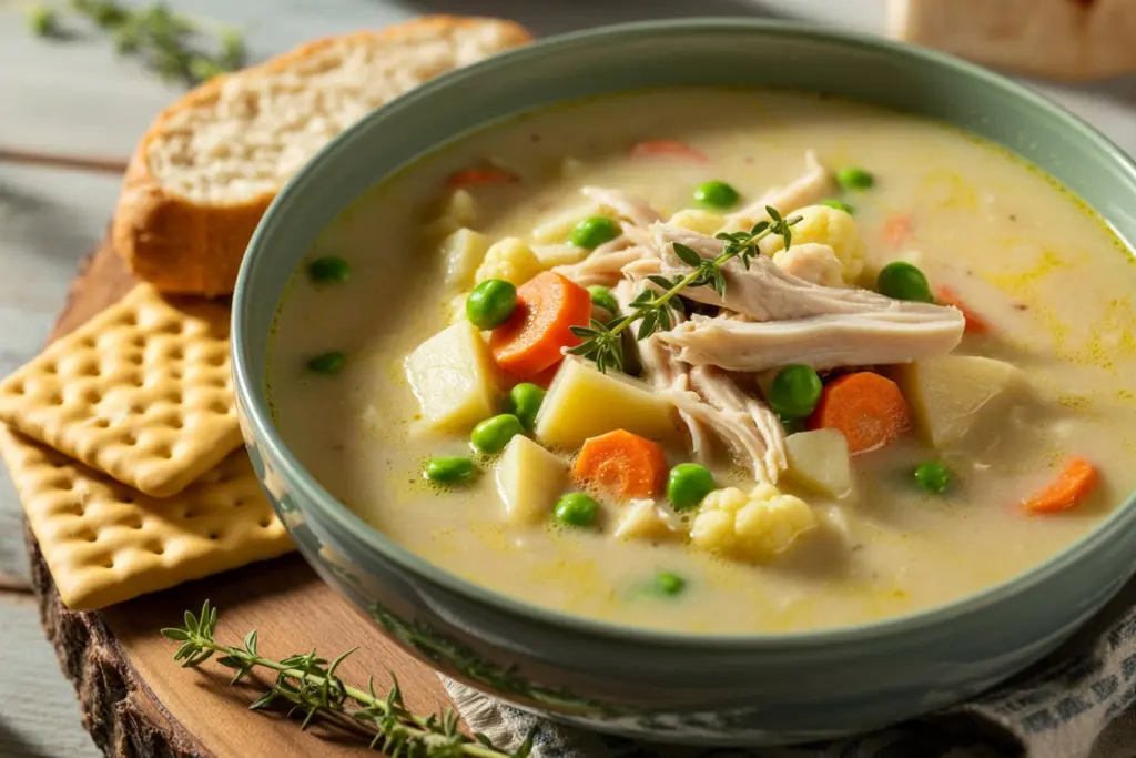 Healthy Leftover Turkey Pot Pie Soup (Crockpot Comfort Done Right) 7 Serving Healthy Leftover Turkey Pot Pie Soup