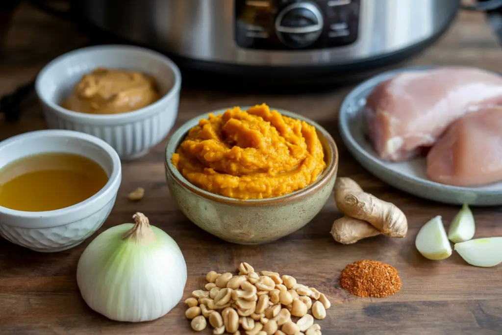 Slow Cooker Pumpkin Peanut Butter Chicken Soup 4 Ingredients for Slow Cooker Pumpkin Peanut Butter Chicken Soup