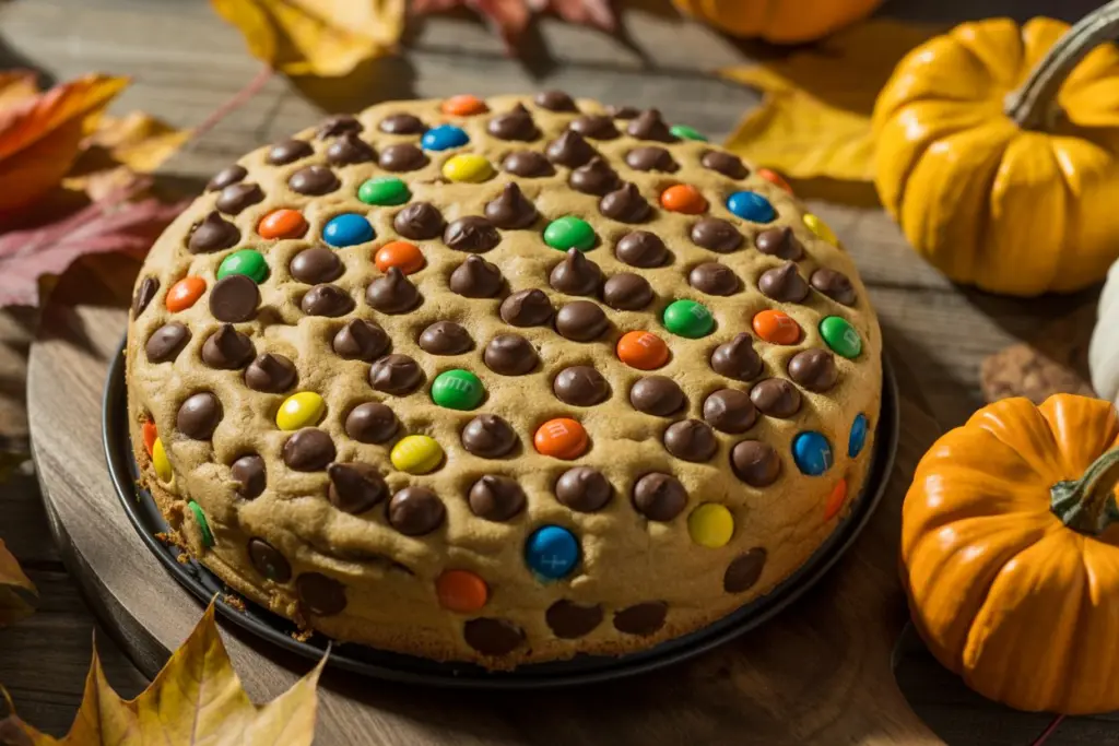 Monster Cookie Cake Recipe (Halloween Cookie Cake) 5 monster cookie cake halloween dessert