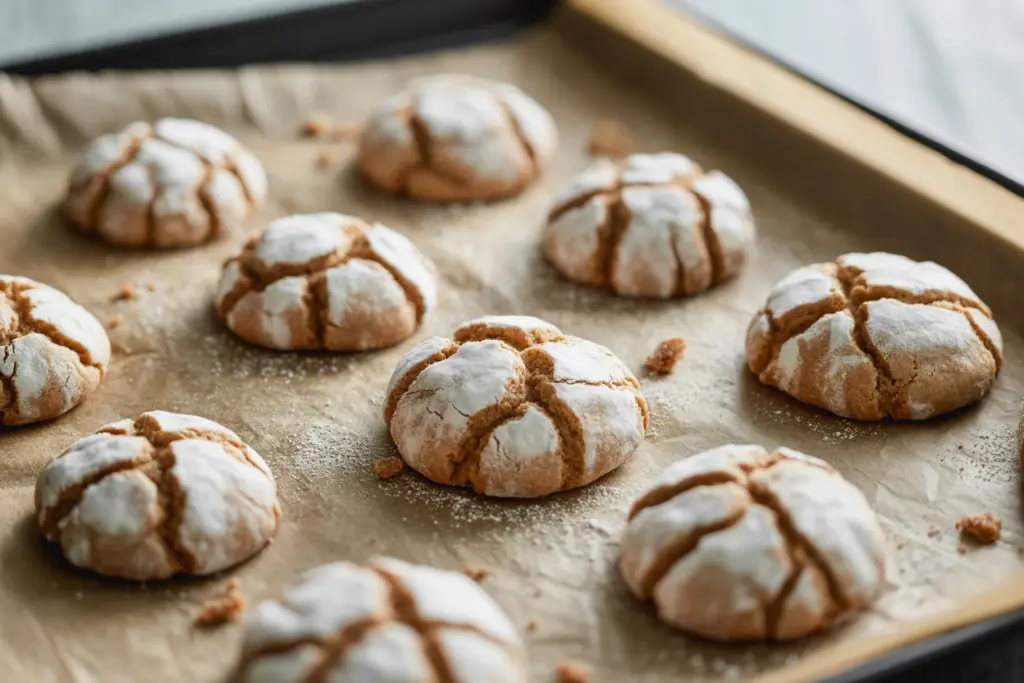 Apple Cider Crinkle Cookies (Fall Cookies) 7 freshly baked apple cider crinkle cookies cooling