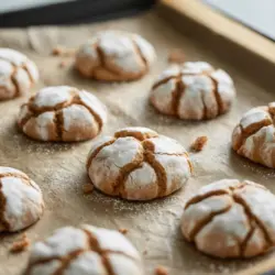 freshly baked apple cider crinkle cookies cooling