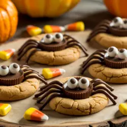 peanut butter spider cookies recipe card