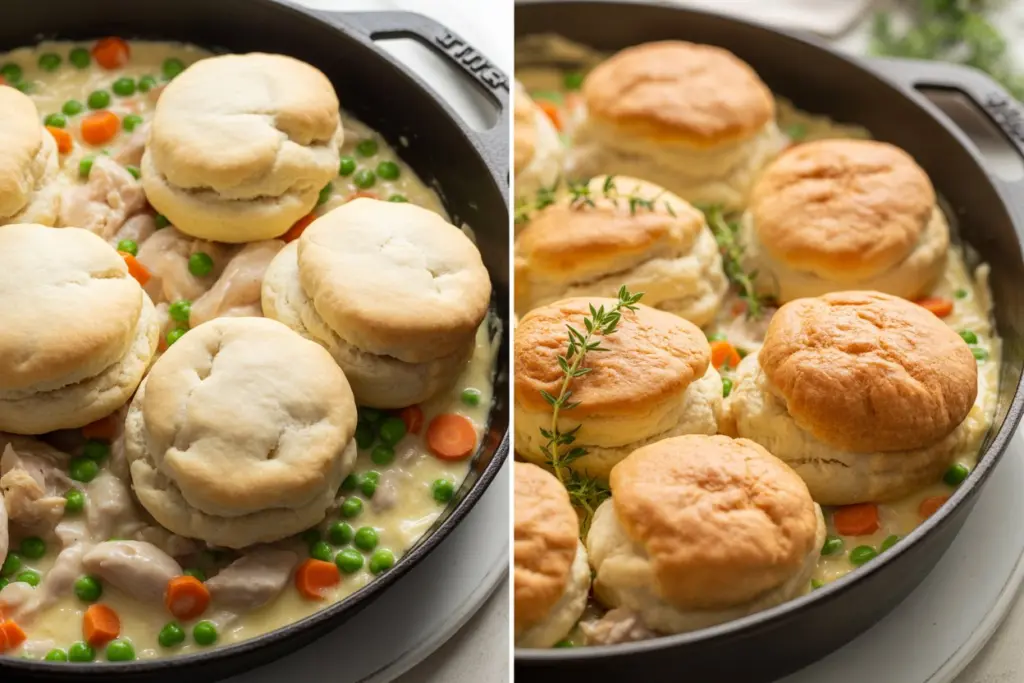 Chicken Pot Pie with Biscuits 7 chicken pot pie with biscuits baked golden brown