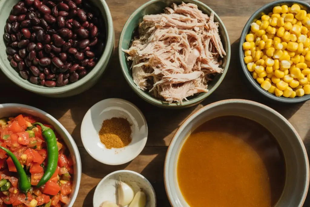 Slow Cooker Leftover Turkey Tortilla Soup (Thanksgiving Twist!) 4 Ingredients for slow cooker leftover turkey soup