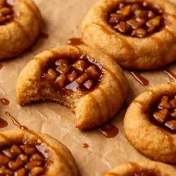 Apple Pie Thumbprint Cookies Recipe 2 apple pie thumbprint cookies with recipe card