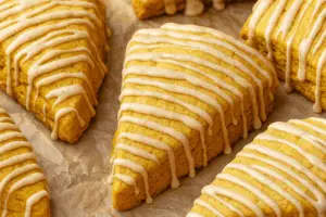 Pumpkin Scones with Cinnamon Maple Glaze