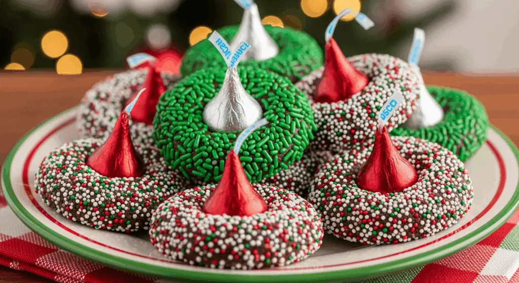 Christmas Chocolate Kiss Cookies Recipe 14 Served Christmas Chocolate Kiss Cookies