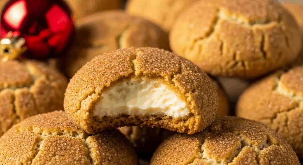 Gingerbread Cheesecake Cookies Recipe 2 Festive gingerbread cheesecake cookies fresh from the oven