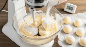 Churro Cheesecake Cookies stacked with creamy filling