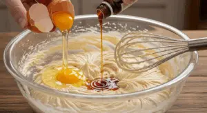 In a separate bowl, whisk together flour, cocoa powder, baking soda, and salt.