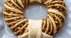 shaping-pistachio-cranberry-wreath-bread