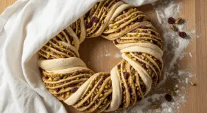 Pistachio Cranberry Wreath Bread