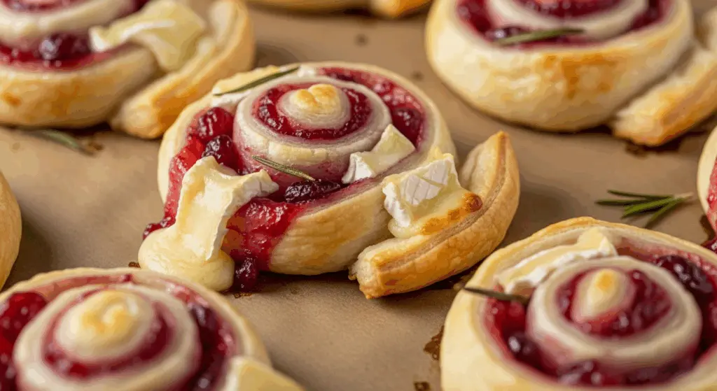 Cranberry Brie Pinwheels Appetizers 6 Freshly baked Cranberry Brie Pinwheels Appetizers