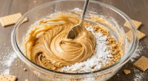 creamy graham cracker crumbs mixture