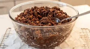 Chilling double chocolate chip cookies dough