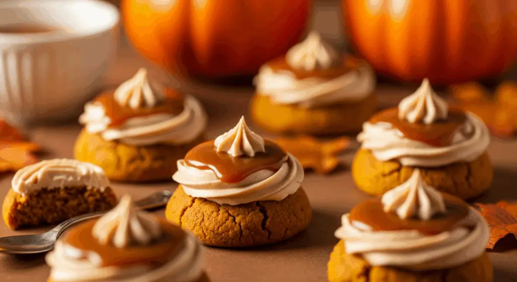 Pumpkin Spice Latte Cookies 8 pumpkin spice latte cookies stacked with espresso glaze