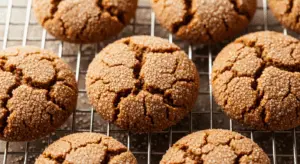 Old Fashioned Iced Ginger Molasses Cookies 11 Freshly Baked molasses cookies on a wire rack
