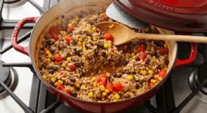 Cheesy Taco Rice - One Pot Dinner 8 easy one pan dinners