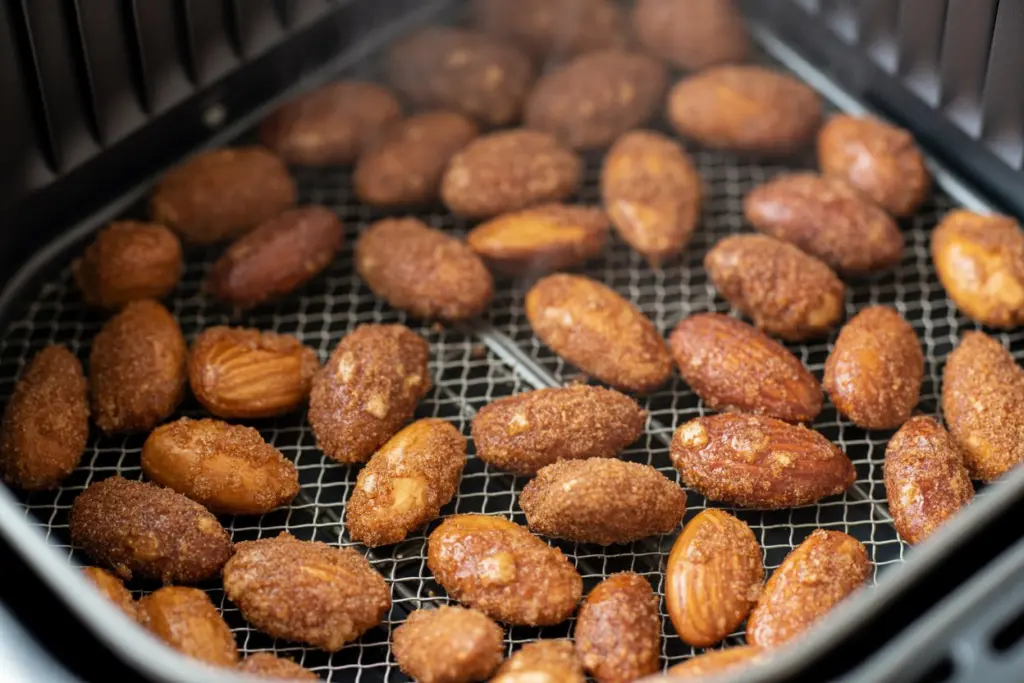 air fryer candied almonds cooking