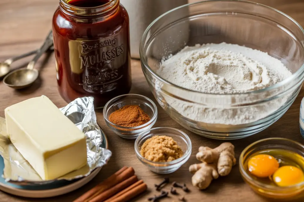 Gingerbread Cheesecake Cookies Recipe 13 Gingerbread Cheesecake Cookie ingredients on counter