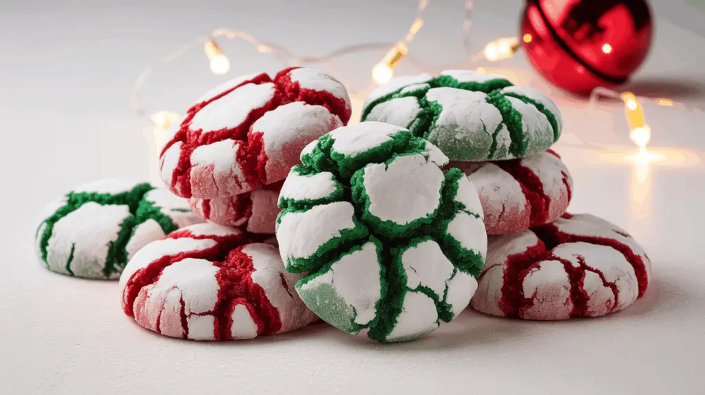 Festive Red and Green Crinkle Christmas Cookies