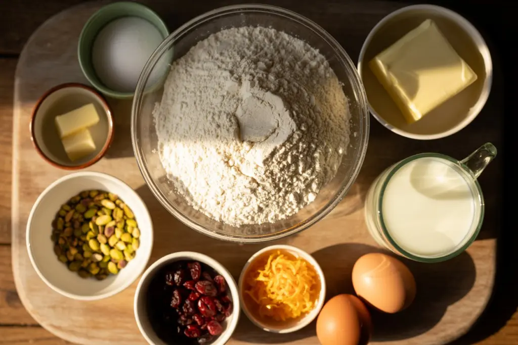 pistachio-cranberry-bread-ingredients