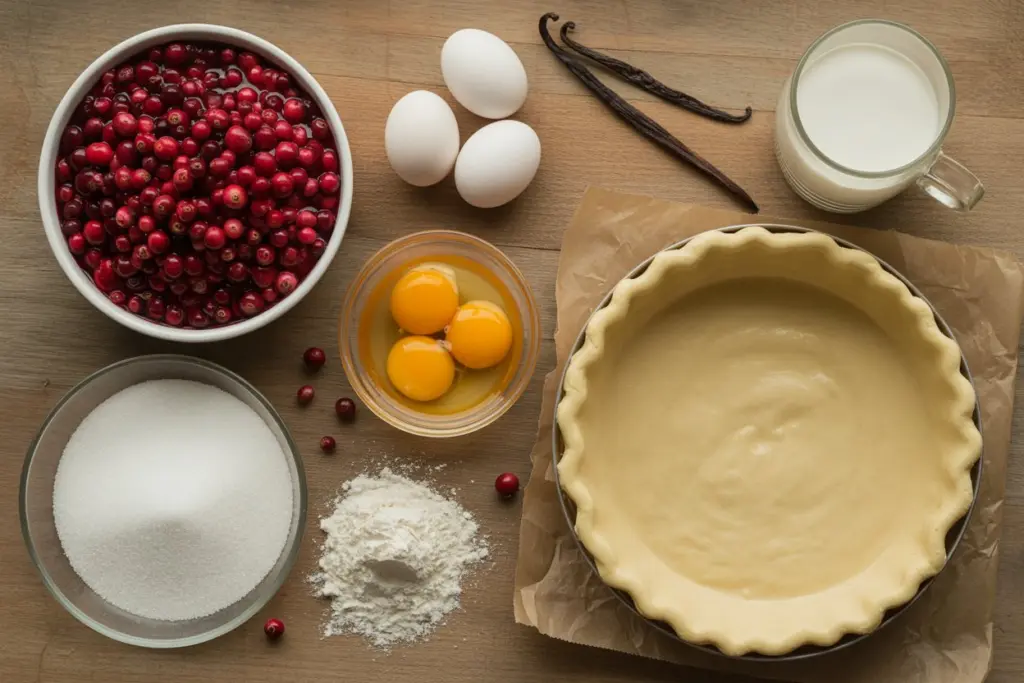 Ingredients for Cranberry Custard Pie