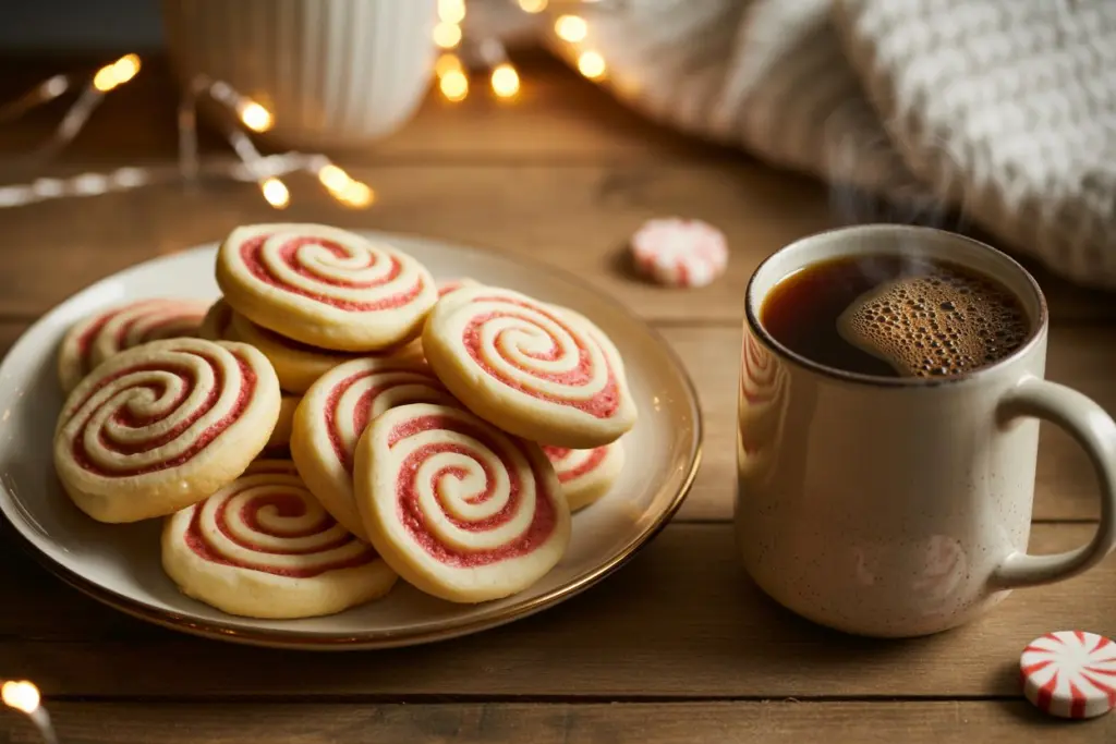 serving swirl peppermint cookies