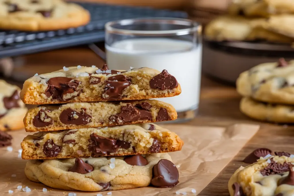 Gooey Brown Butter Sourdough Chocolate Chip Cookies