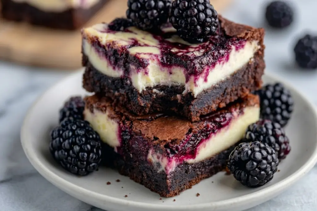 Blackberry Cheesecake Sourdough Brownies